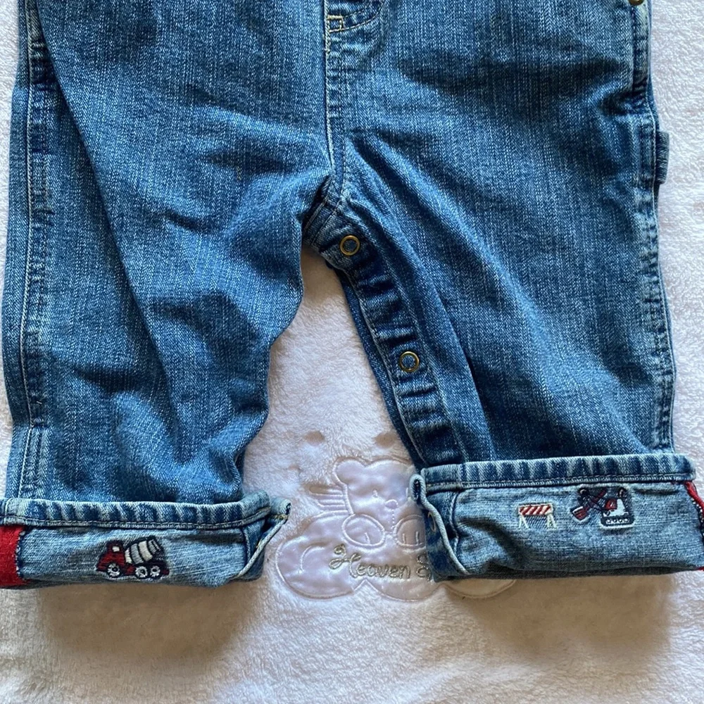 Boys: Vintage Jean Overalls (Builder Theme)- size 12 mos EUC